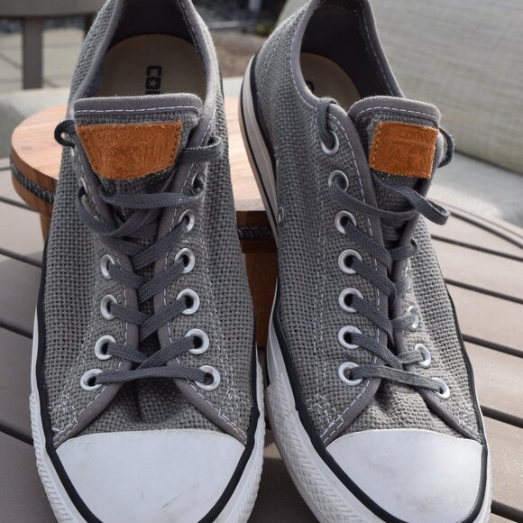 👟 Converse All Star Gray Knit Sneakers –Low Top Mens: 9 Womens: 11 - Picture 1 of 9